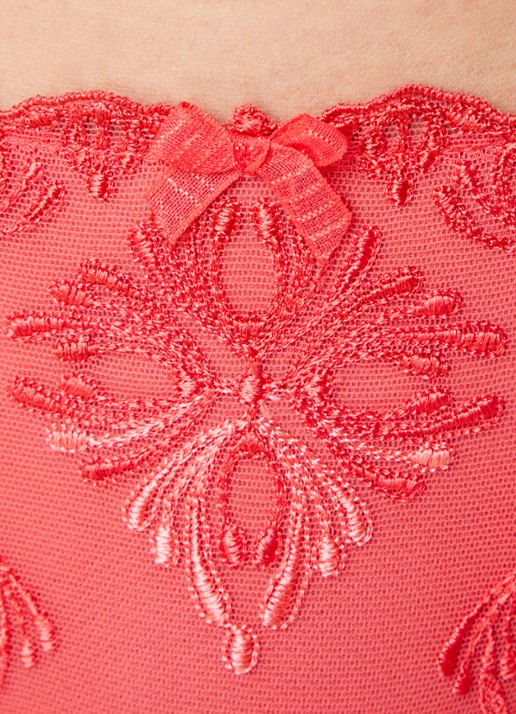 Chantelle Champs Elysees tanga van kant - detail 5 koraalrood