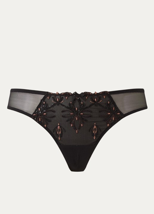 Chantelle Champs Elysees tanga van kant - voorkant brons