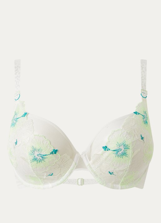 Chantelle Daydream beugel bh van mesh met overlay van kant - voorkant 2 gebroken wit