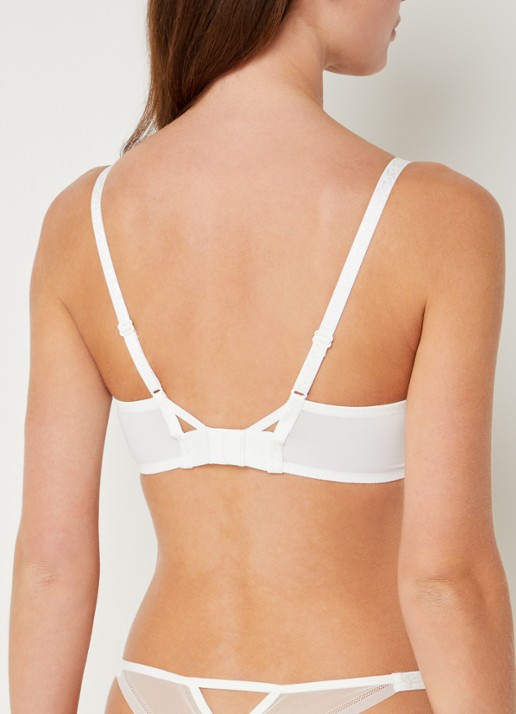 Chantelle Daydream beugel bh van mesh met overlay van kant - achterkant gebroken wit