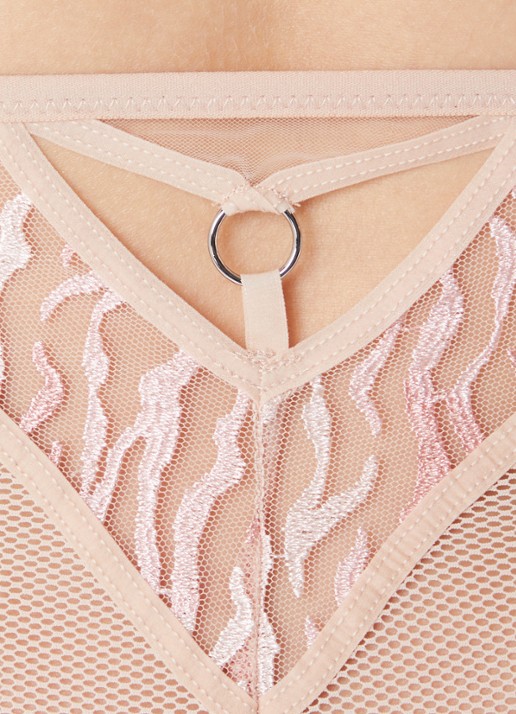 Chantelle Electra high waisted tanga met mesh - detail 5 oudroze