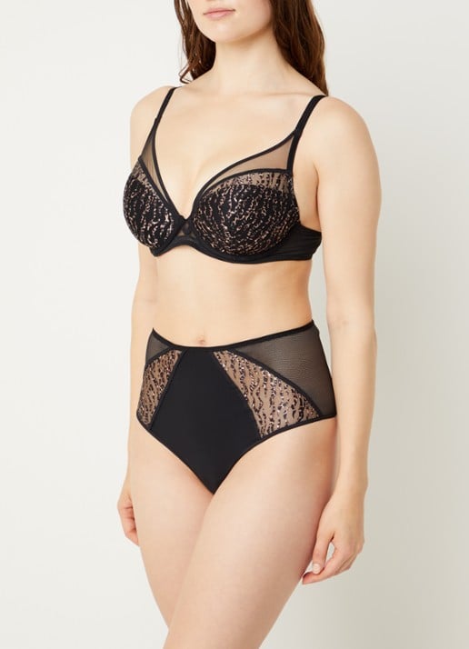 Chantelle Electra high waisted tanga met mesh