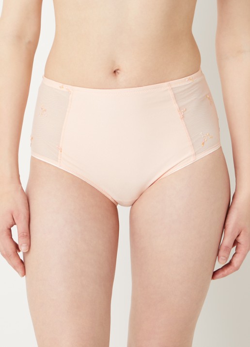 Chantelle Every Curve high waisted slip met borduring - voorkant 3 zalmroze