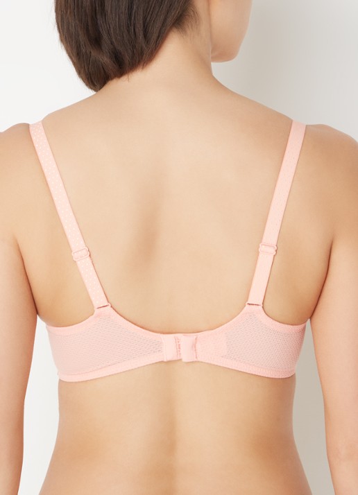 Chantelle Fleurs balconette bh van kant - achterkant 5 perzikroze