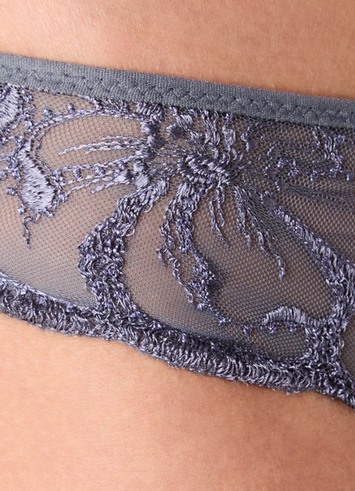 Chantelle Fleurs slip met borduring - detail 5 antraciet