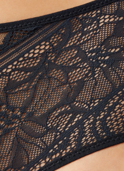 Chantelle Floral Touch shorty met kant - detail 4 zwart