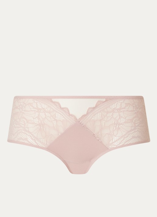 Chantelle Floral Touch shorty met kant - voorkant 2 oudroze
