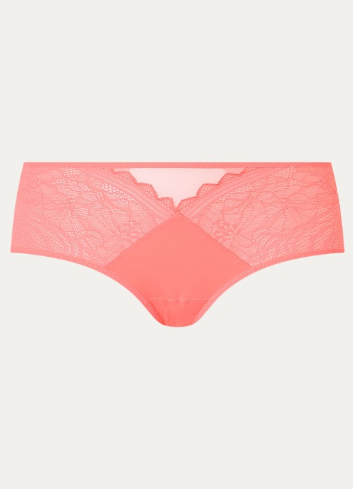 Chantelle Floral Touch shorty met kant - voorkant 3 koraalroze