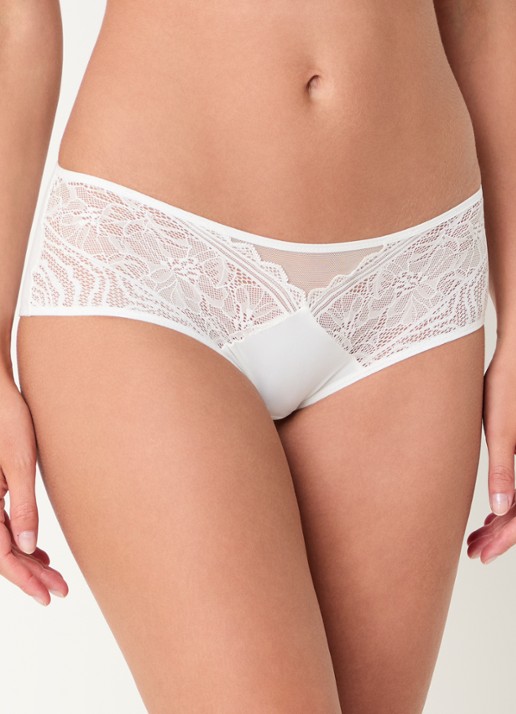 Chantelle Floral Touch shorty met kant - detail 4 wit