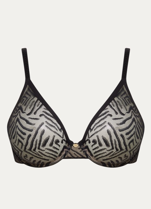 Chantelle Graphic Allure beugel bh van mesh - voorkant 2 zwart