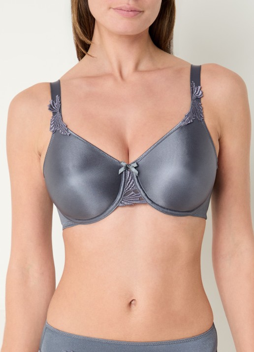 Chantelle Hedona beugel bh met kantborduring - detail 4 donkergrijs