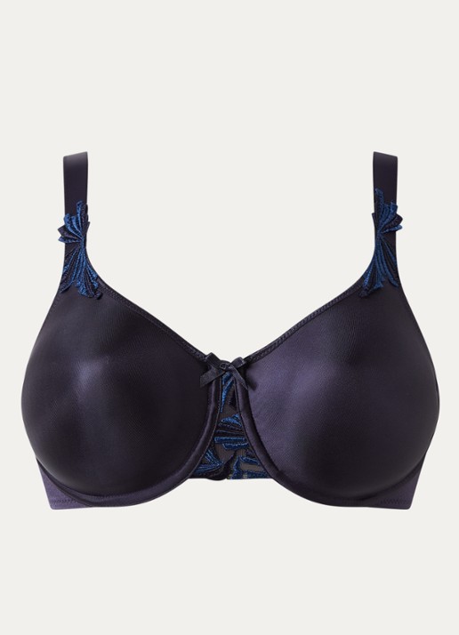 Chantelle Hedona beugel bh met kantborduring - voorkant donkerblauw