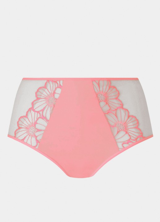Chantelle High waist slip van mesh met bloemborduring - voorkant 2 lichtroze