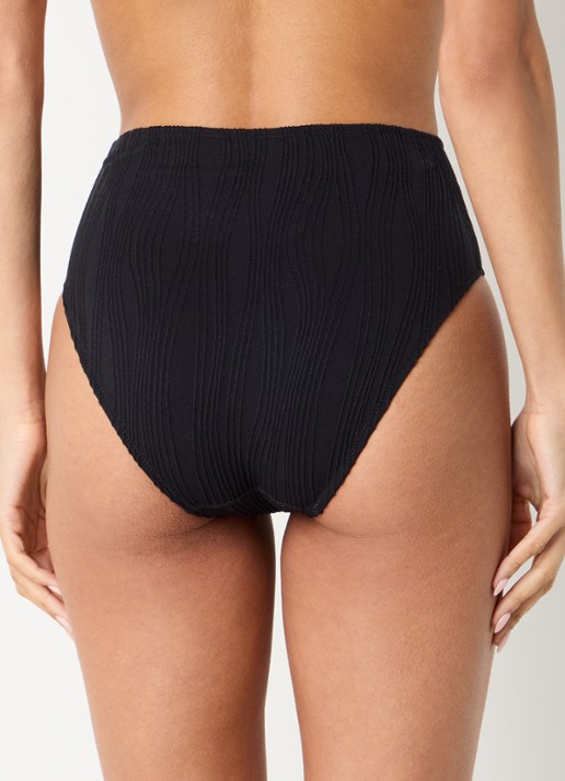 Chantelle High waisted bikinislip met structuur - achterkant zwart
