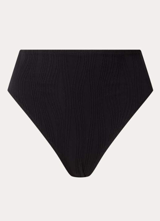 Chantelle High waisted bikinislip met structuur - voorkant 2 zwart