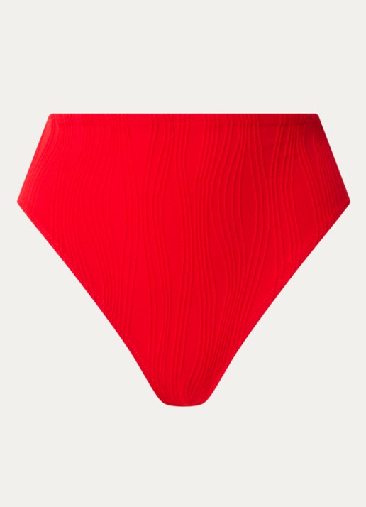 Chantelle High waisted bikinislip met structuur - voorkant rood