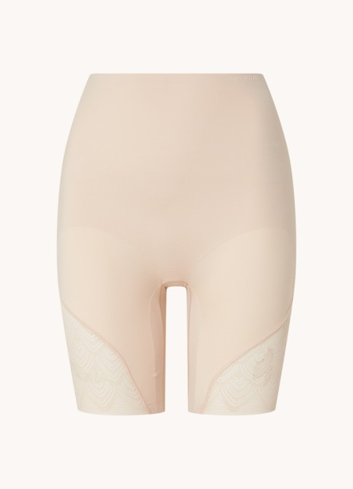 Chantelle High waisted corrigerende short met kant - voorkant 3 beige