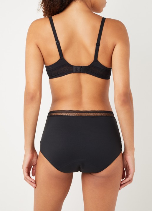 Chantelle High waisted naadloos menstruatie ondergoed met kant - achterkant 4 zwart