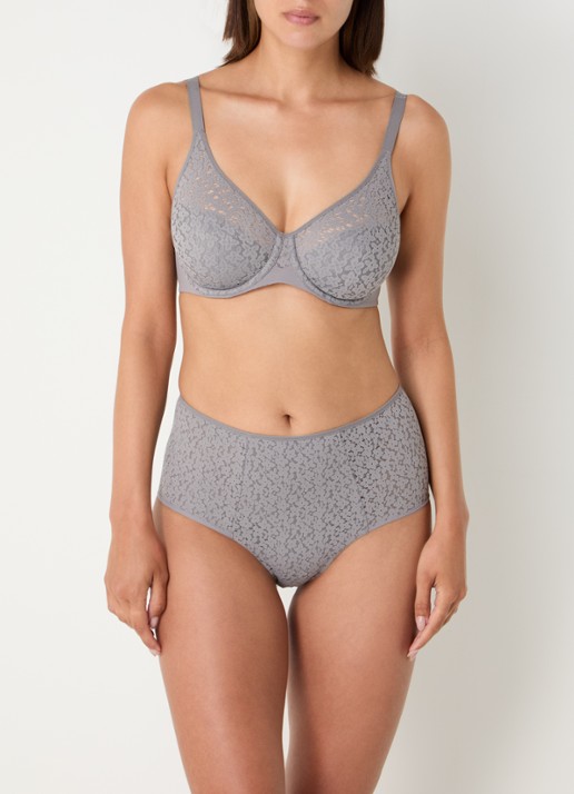 Chantelle High waisted slip met kant - voorkant 2 taupe