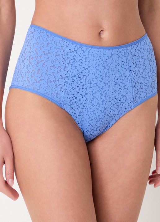 Chantelle High waisted slip met kant - detail blauw