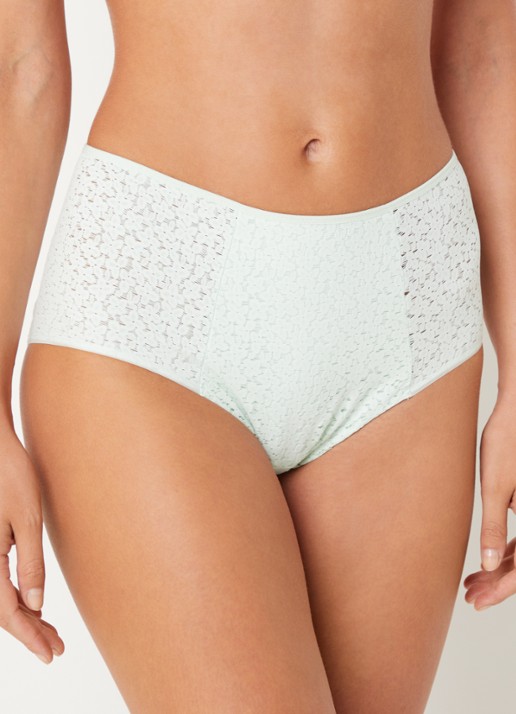 Chantelle High waisted slip met kant - voorkant 5 lichtgroen
