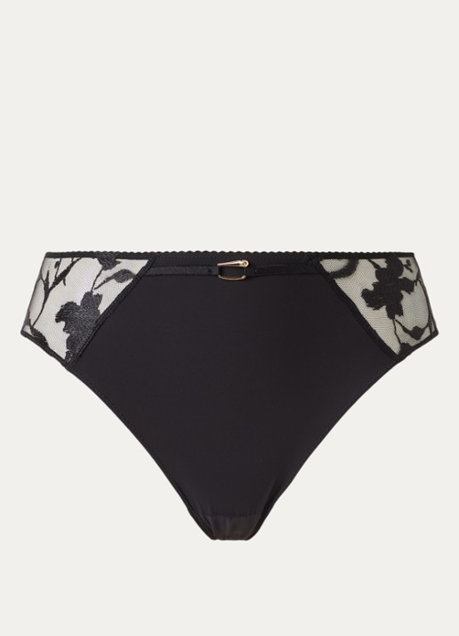Chantelle Hipster met details van kant - voorkant zwart