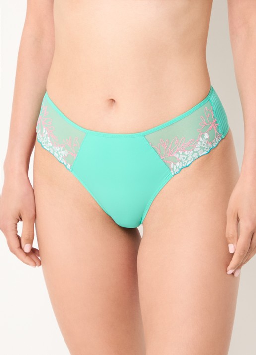 Chantelle Hipster met kant en mesh - detail 3 zeegroen
