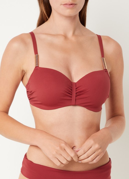Chantelle Icon voorgevormde bikinitop met beugel - voorkant 6 donkerrood
