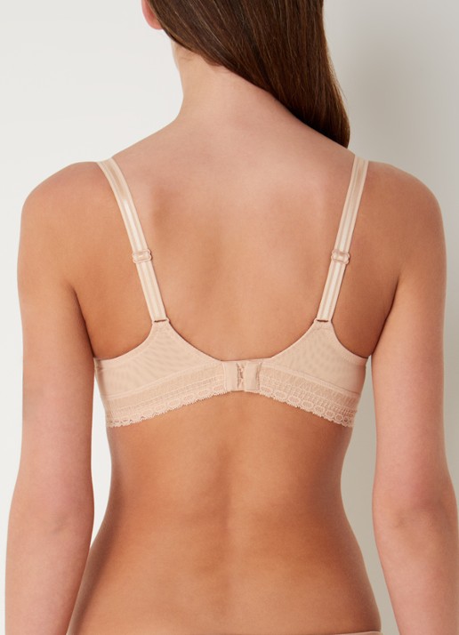 Chantelle Impression plunge bh met overlay van kant - achterkant zalmroze