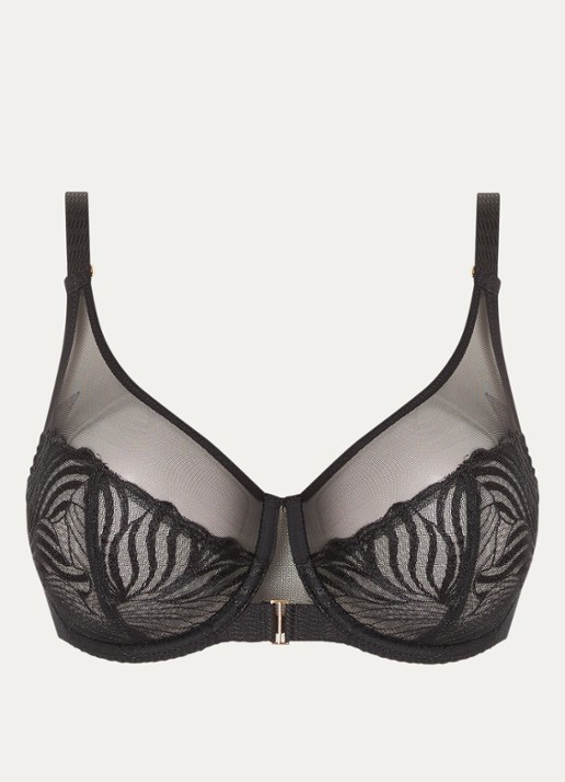 Chantelle Legend beugel bh van mesh - voorkant 4 zwart