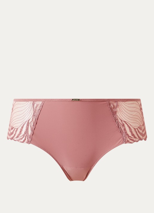 Chantelle Legend shorty van mesh met borduring - voorkant roze