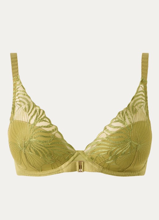 Chantelle Legend voorgevormde beugel bh met overlay van mesh - voorkant groen