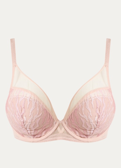 Chantelle Li beugel bh met overlay van mesh - voorkant oudroze