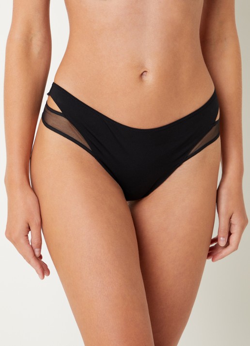 Chantelle Li tanga met mesh - voorkant 3 zwart