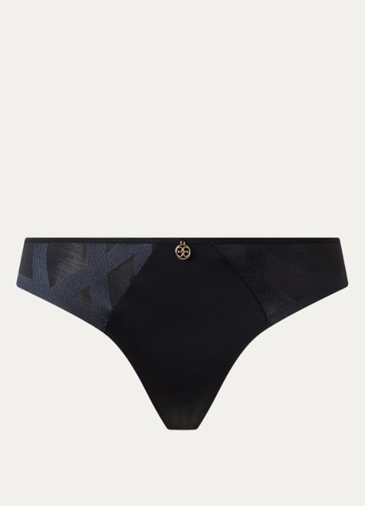 Chantelle Li tanga van mesh - voorkant zwart