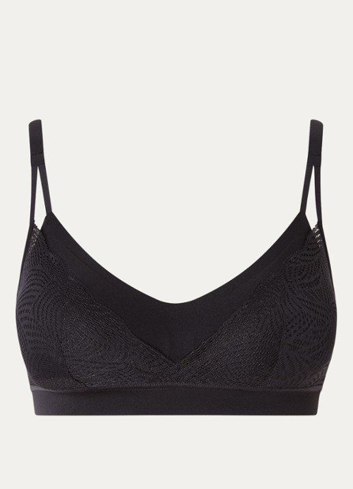 Chantelle Naadloze bralette met uitneembare vulling - voorkant zwart