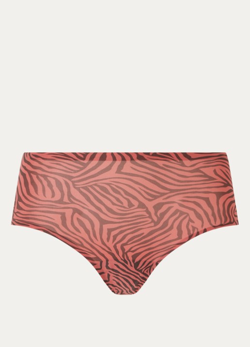 Chantelle Naadloze hipster met panterprint - voorkant 4 steenrood