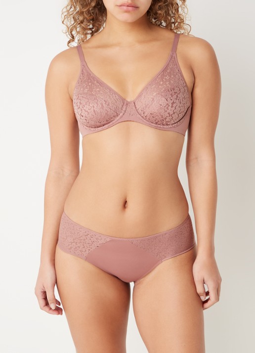 Chantelle Norah shorty met kant - voorkant 4 oudroze
