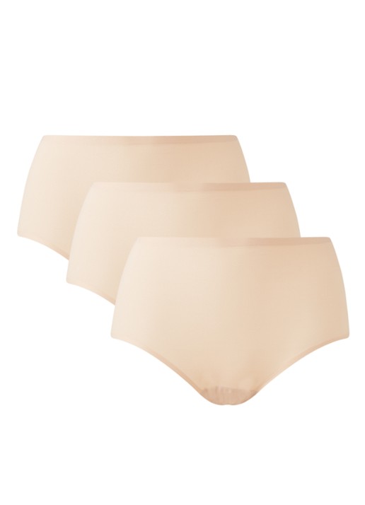 Chantelle One-size-fits-all naadloze high waisted slip in 3-pack - voorkant 2 beige