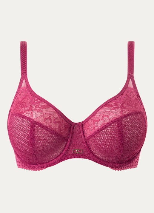 Chantelle Origins beugel bh van kant - voorkant fuchsia