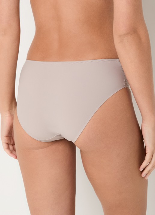 Chantelle Origins high waisted naadloze slip met kant - achterkant taupe