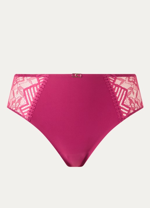 Chantelle Origins high waisted naadloze slip met kant - voorkant fuchsia