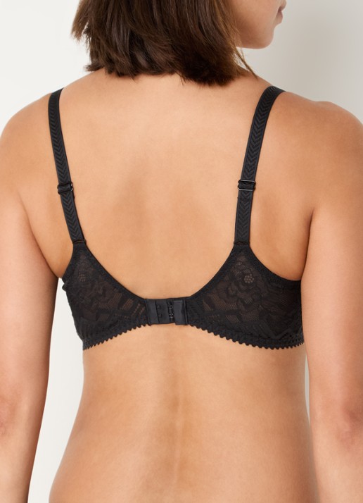 Chantelle Origins voorgevormde T-shirt bh met kant - achterkant zwart