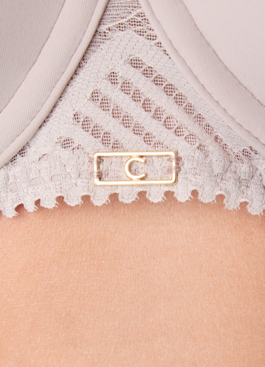 Chantelle Origins voorgevormde T-shirt bh met kant - detail 5 donkerbeige