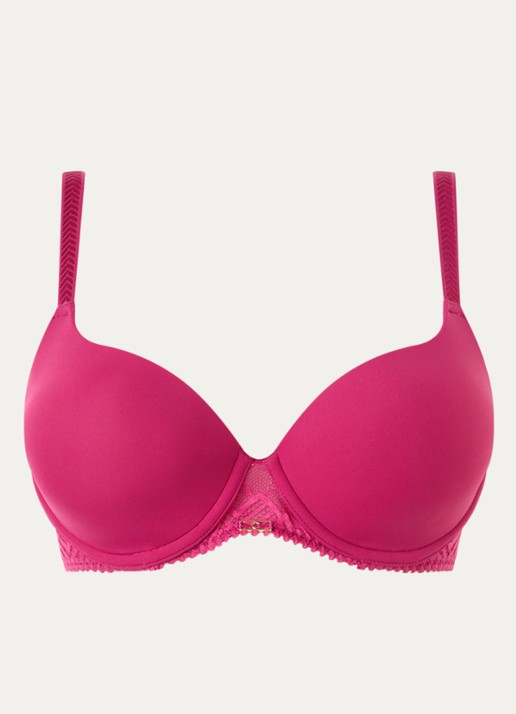 Chantelle Origins voorgevormde T-shirt bh met kant - voorkant fuchsia