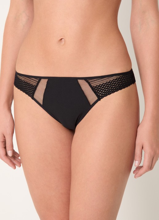 Chantelle Play tanga met kant - detail zwart