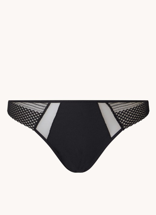 Chantelle Play tanga met kant - voorkant 4 zwart