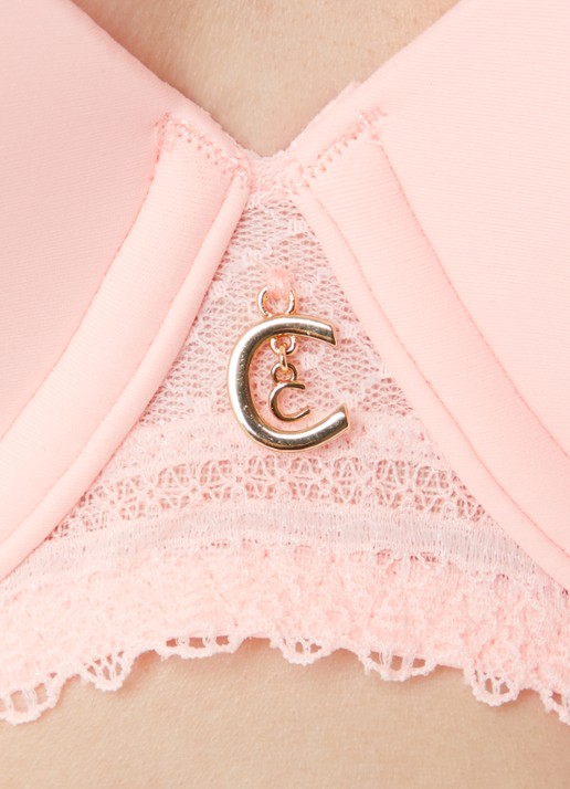 Chantelle Romance beugel bh met overlay van kant - detail 5 abrikoos