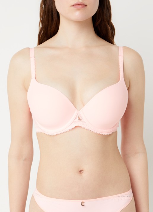Chantelle Romance beugel bh met overlay van kant - voorkant 3 abrikoos
