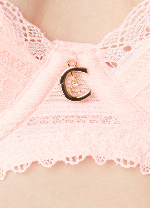 Chantelle Romance beugel bh met overlay van kant - detail 5 abrikoos